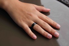 Černý matný ocelový prsten, šíře 6 mm (65) [4]
