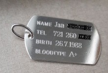 Stříbrný přívěsek - dog tag s textem