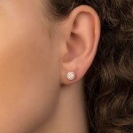 Stříbrné náušnice kuličky s krystaly Crystals from Swarovski®, Crystal AB
