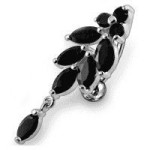 Stříbrný piercing do pupíku (tyrkysová)