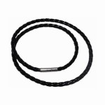 Splétaná šňůrka na krk černá, tl. 4 mm (45 cm)