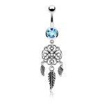 Piercing do pupíku - lapač snů (čirá)