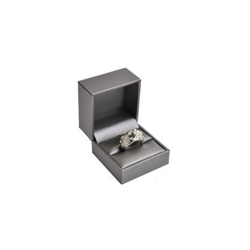 Dárková krabička na prsten, kovově šedá