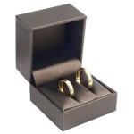 Dárková krabička na snubní prsteny, kovově hnědá [1]
