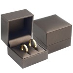 Dárková krabička na snubní prsteny, kovově hnědá [2]