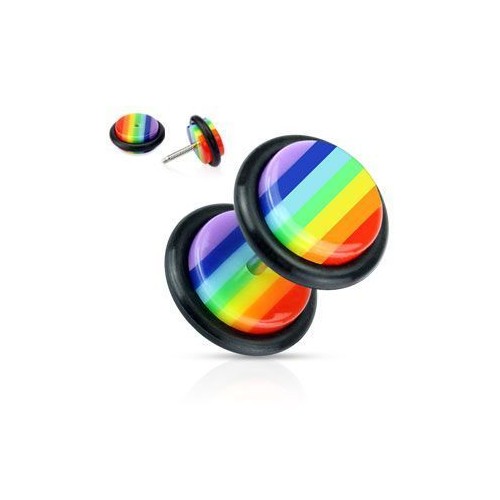 Piercing falešný plug gaypride HWPAFX31