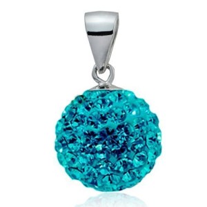 Stříbrný přívěsek koule 10 mm s krystaly Crystals from Swarovski®, Turquise