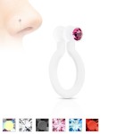 Falešný piercing do nosu s kamínkem (duhový)