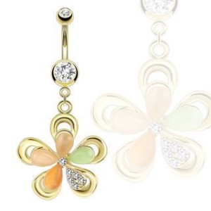 Piercing do pupíku s květinou HWGDPN12941