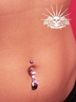 Piercing do pupíku lebka s mašlí HWNAL12776