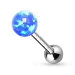 Piercing do jazyka opál (růžová, 1,6 x 16 mm)
