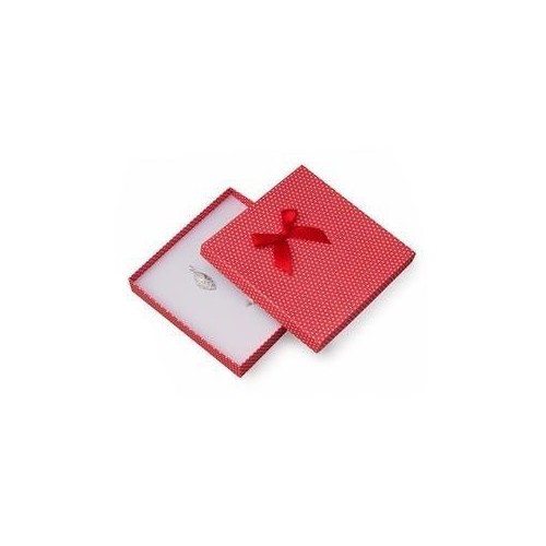 Velká krabička na soupravu šperků červené, bílé puntíky
