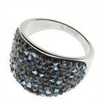 Ocelový prsten s krystaly Crystals from Swarovski®, BERMUDA BLUE (56) [3]