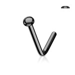 Zahnutý piercing do nosu půlkulička (černá)