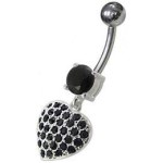 Stříbrný piercing do pupíku - srdíčko