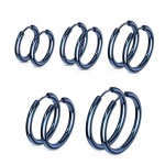 Modré ocelové náušnice - kruhy 15 mm [2]