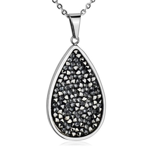 Ocelový náhrdelník s krystaly Crystals from Swarovski®, GREY METALISEÉ