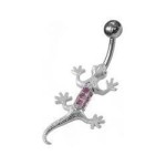 Stříbrný piercing do pupíku - ještěrka