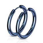 Modré ocelové náušnice - kruhy 21 mm [0]