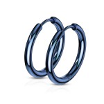 Modré ocelové náušnice - kruhy 17 mm [0]