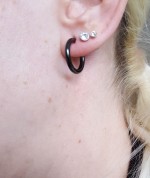 Černé ocelové náušnice - kruhy 17 mm