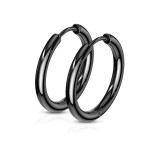 Černé ocelové náušnice - kruhy 17 mm [1]