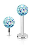Piercing do brady labreta s krystaly Crystals from SWAROVSKI® 1,2 x 8 mm
