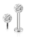 Piercing do brady labreta s krystaly Crystals from SWAROVSKI® 1,2 x 8 mm