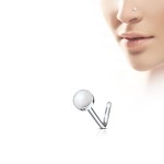 Zahnutý piercing do nosu - růženín [1]
