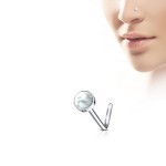 Zahnutý piercing do nosu - howlite
