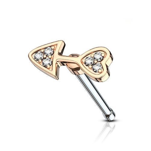 Zlacený piercing do nosu - šipka