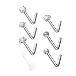 Sada 7mi piercingů do nosu