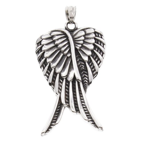 Přívěsek ocel - zkřížená andělská křídla