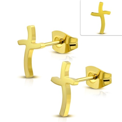 Ocelové náušnice křížky