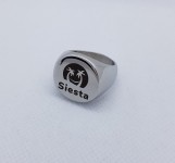 Kruhový pečetní ocelový prsten (56)