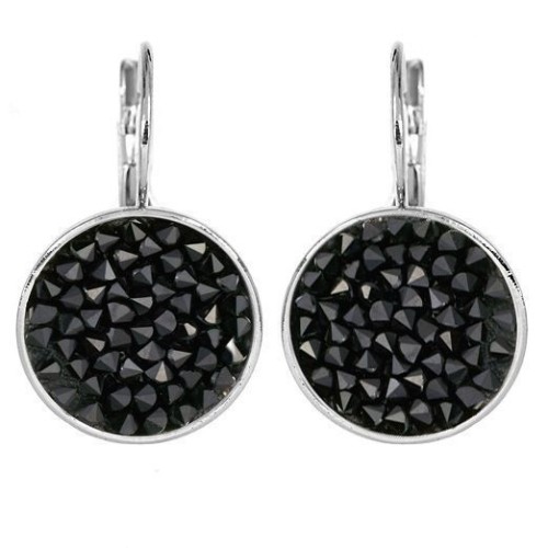 Náušnice s krystaly Crystals from Swarovski® BLACK JET
