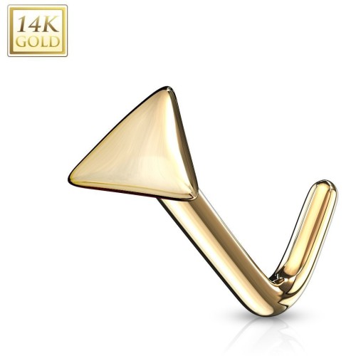 Zlatý piercing do nosu  - triangl, Au 585/1000