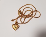 Náhrdelník - pamětní přívěsek, pietní přívěsek, přívěsek na popel srdíčko gold