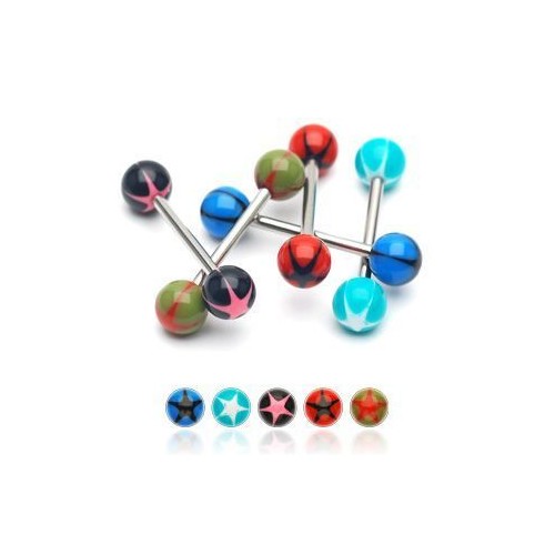Piercing do jazyku činka hvězda HWBAST