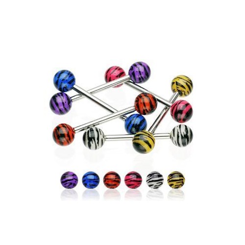 Piercing činka chirurgická ocel s UV kuličkami HWBAQ0204