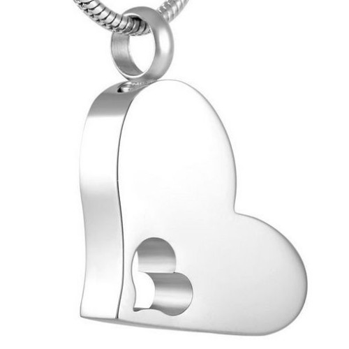 Náhrdelník - pamětní přívěsek, pietní přívěsek, přívěsek na popel srdíčko v srdci