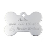 Hliníková psí známka kost (světle modrá)
