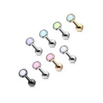 Cartilage piercing do ucha s kamenem (růžová, 1,2 x 6 mm)