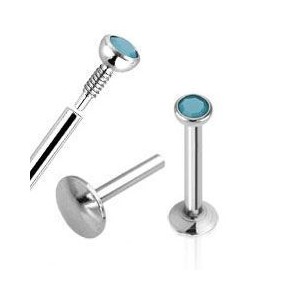 Piercing do brady - labreta, opalit modrý