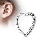 Piercing do nosu/ucha srdce (stříbrná) [5]