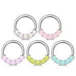 Piercing kruh s kameny 1,0 x 10 mm (fialová)