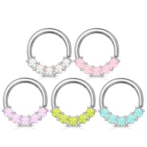 Piercing kruh s kameny 1,0 x 10 mm