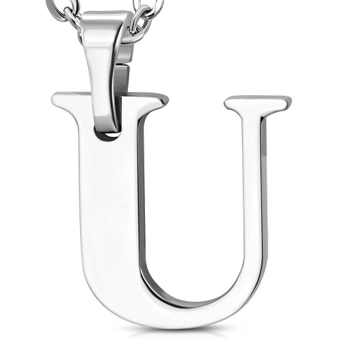 Ocelový přívěsek písmeno - iniciála U