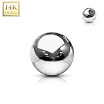 Náhradní kulička zlatá závit 1,2 mm, 585/1000 (4 mm, 0,23 g)