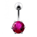 Stříbrný piercing do pupíku se zirkonem (tyrkysová)
